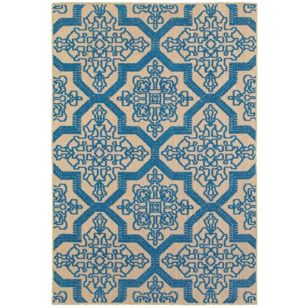 Oriental Weavers Cayman 2541M 8x11 Rectangle - Sand/ Blue-Polypropylene C2541M240330ST - main